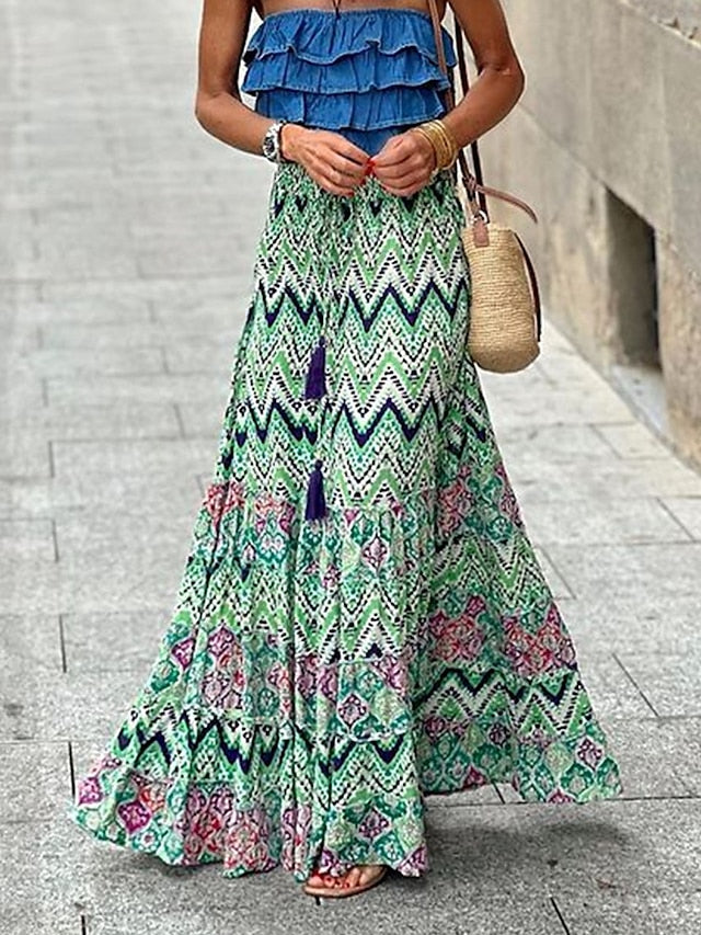 Boho Flowy long Skirt